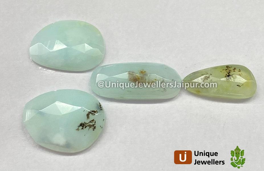 Blue Opal Peru Rose Cut Slices